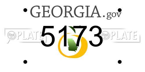 5173 Georgia License Plate