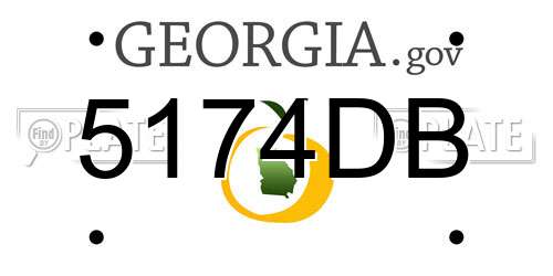 5174DB Georgia License Plate
