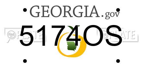 5174OS Georgia License Plate
