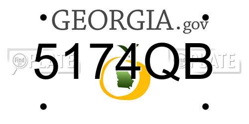 5174QB Georgia License Plate