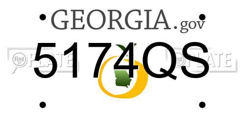 5174QS Georgia License Plate
