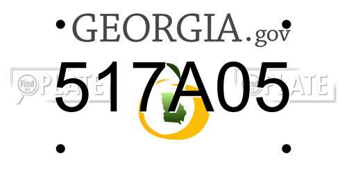 517A05 Georgia License Plate
