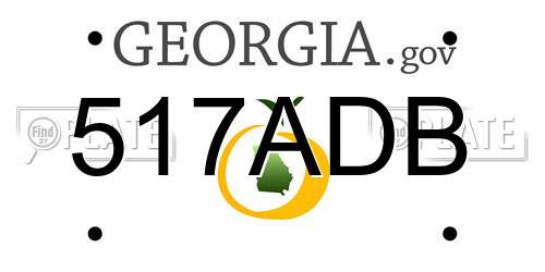 517ADB Georgia License Plate