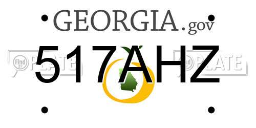 517AHZ Georgia License Plate