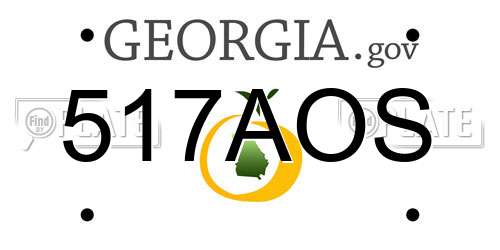 517AOS Georgia License Plate
