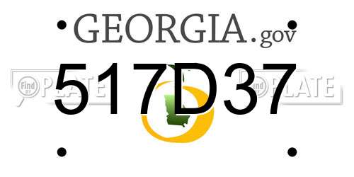 517D37 Georgia License Plate