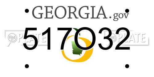 517O32 Georgia License Plate