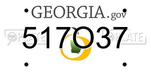 517O37 Georgia License Plate