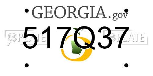 517Q37 Georgia License Plate