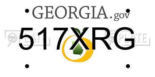 517XRG Georgia License Plate