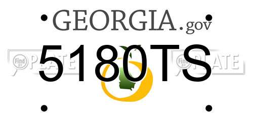 5180TS Georgia License Plate
