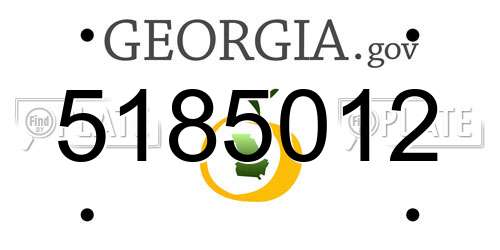 5185012 Georgia License Plate