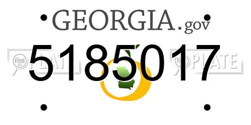 5185017 Georgia License Plate
