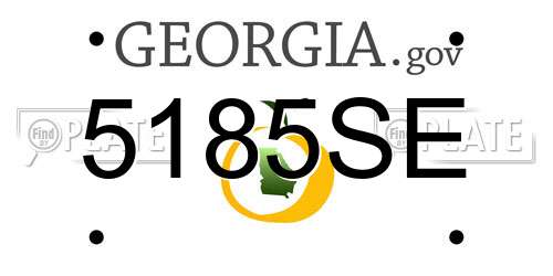 5185SE Georgia License Plate