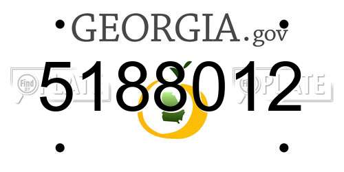 5188012 Georgia License Plate