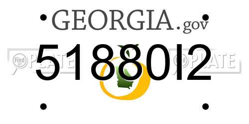 51880I2 Georgia License Plate