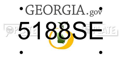 5188SE Georgia License Plate