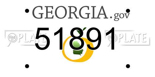 51891 Georgia License Plate