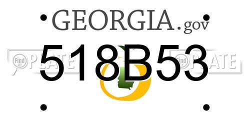 518B53 Georgia License Plate