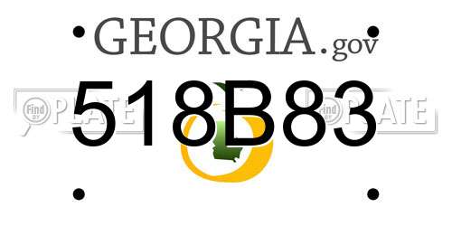 518B83 Georgia License Plate