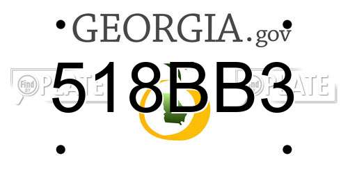518BB3 Georgia License Plate