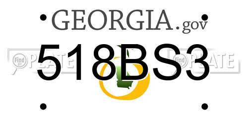 518BS3 Georgia License Plate