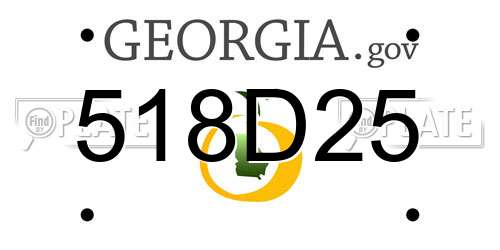 518D25 Georgia License Plate