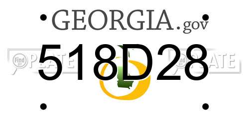 518D28 Georgia License Plate
