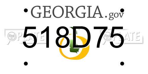 518D75 Georgia License Plate