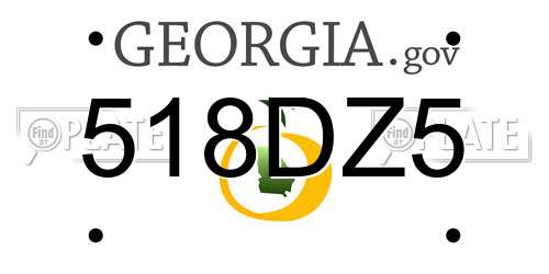 518DZ5 Georgia License Plate