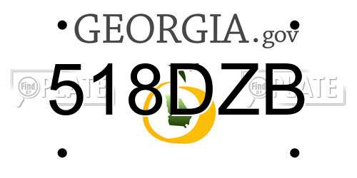 518DZB Georgia License Plate