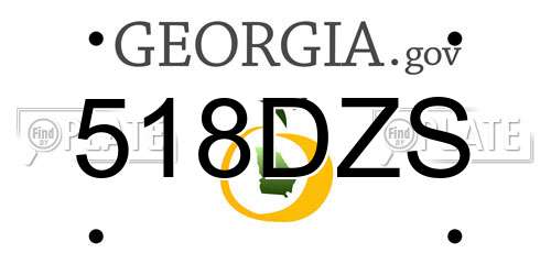 518DZS Georgia License Plate