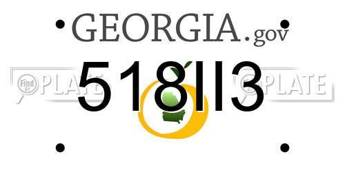 518II3 Georgia License Plate