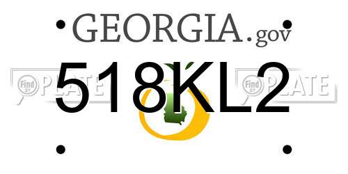 518KL2 Georgia License Plate