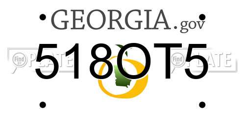 518OT5 Georgia License Plate