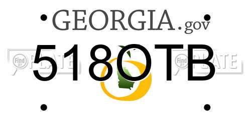 518OTB Georgia License Plate