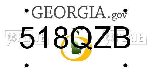 518QZB Georgia License Plate