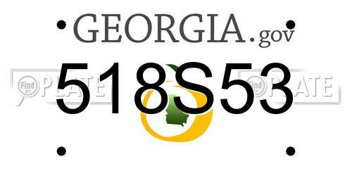518S53 Georgia License Plate