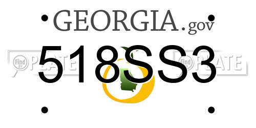 518SS3 Georgia License Plate