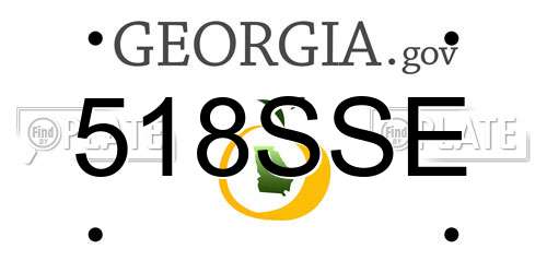 518SSE Georgia License Plate