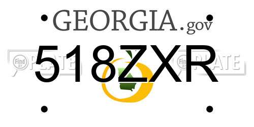 518ZXR Georgia License Plate