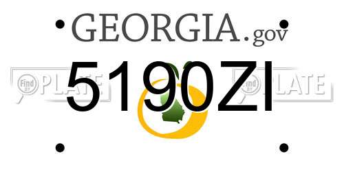 5190ZI Georgia License Plate