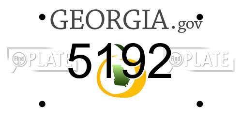 5192 Georgia License Plate