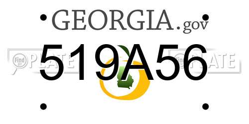 519A56 Georgia License Plate