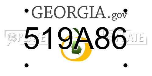 519A86 Georgia License Plate