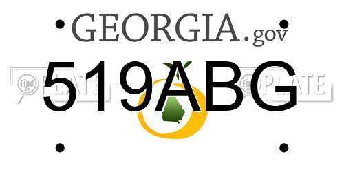 519ABG Georgia License Plate