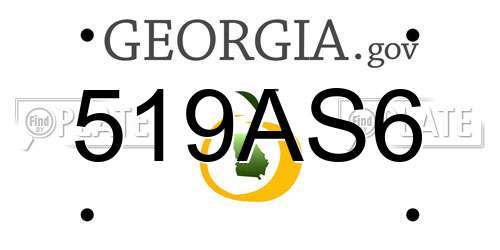 519AS6 Georgia License Plate