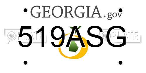 519ASG Georgia License Plate