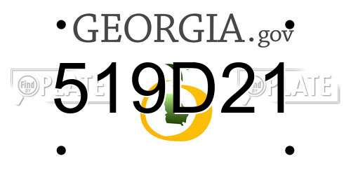 519D21 Georgia License Plate