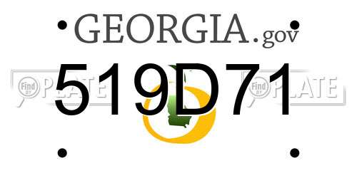 519D71 Georgia License Plate